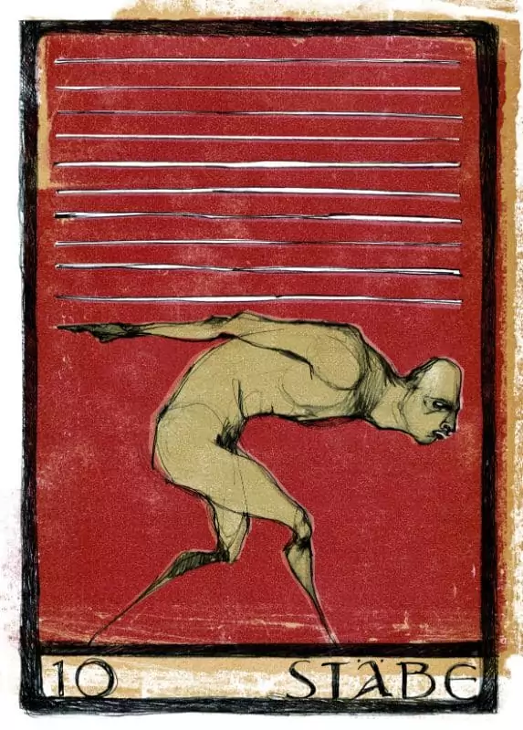 Tarotkarten: 10 der Stäbe