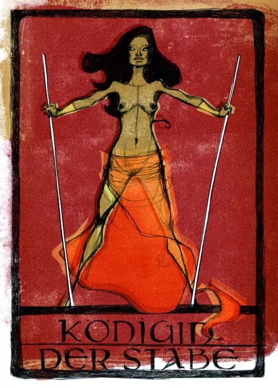 Tarotkarten: Königin der Stäbe